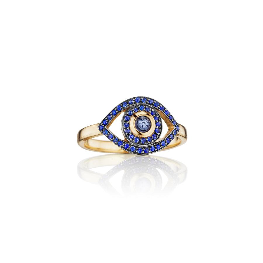Mini Eye Ring in 18K Gold with Quartz