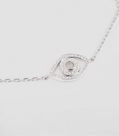 Mini Eye Bracelet in White Diamonds (single chain)