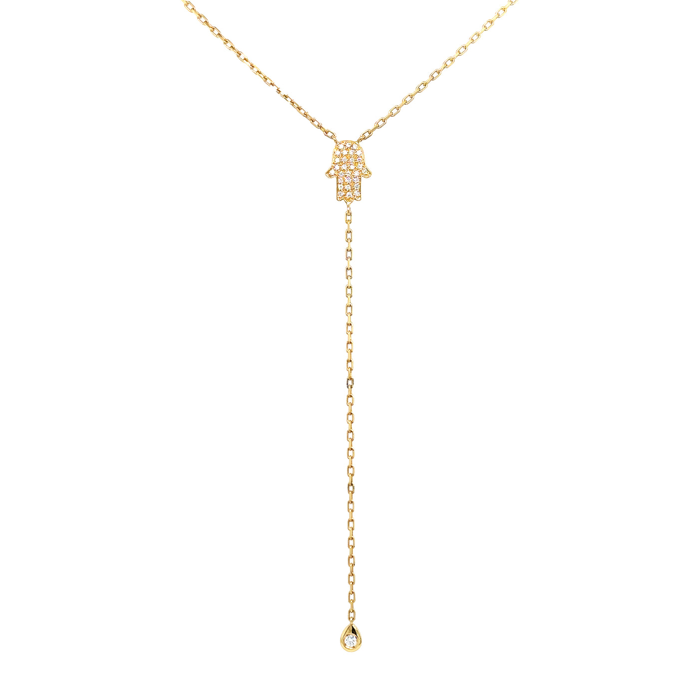 Lariat Style Hamsa Charm necklace