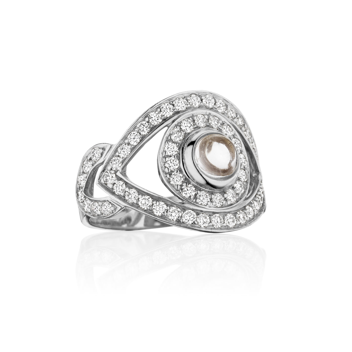Eye Ring in White Diamonds