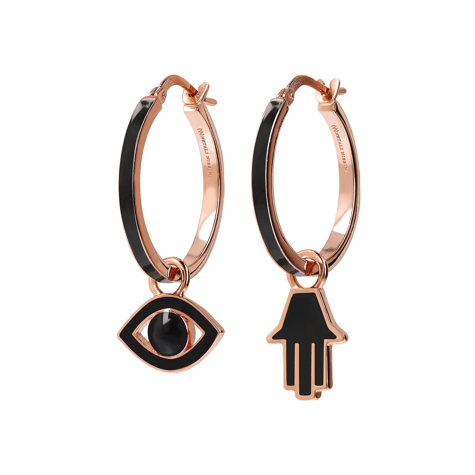 Large Hoops with Eye and Chamsa