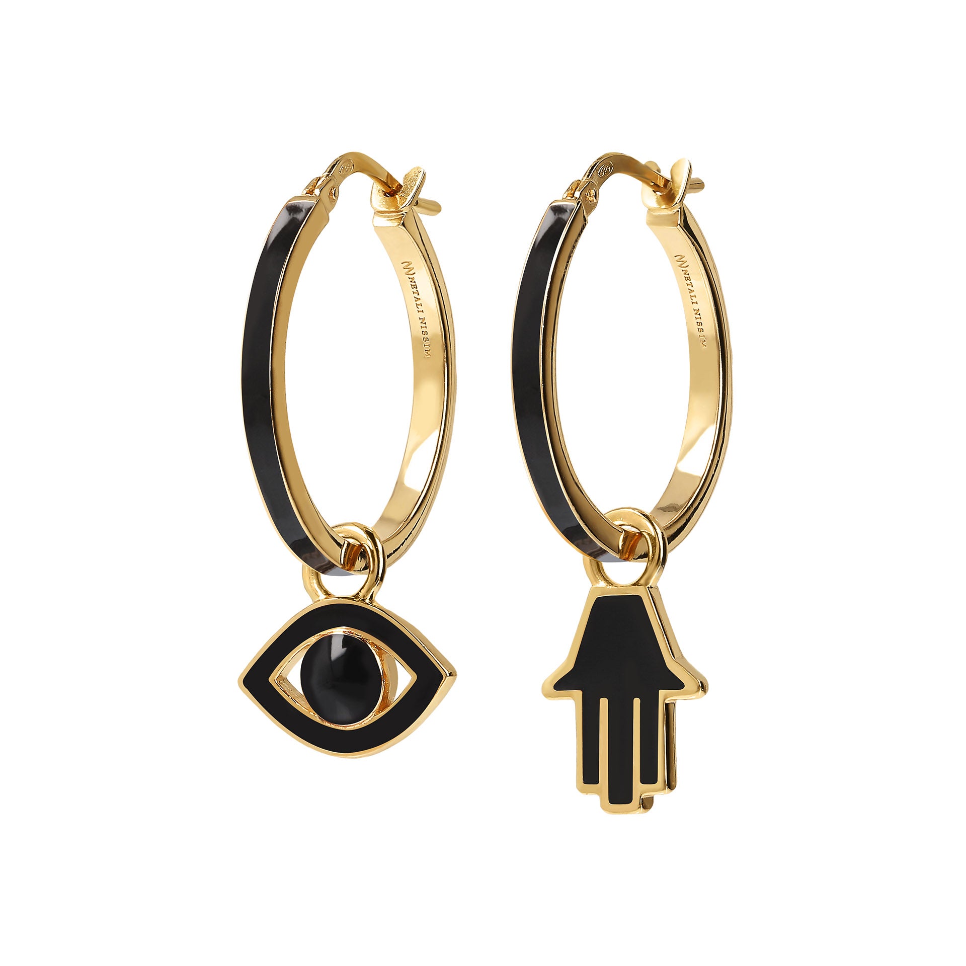 Large Hoops with Eye and Chamsa