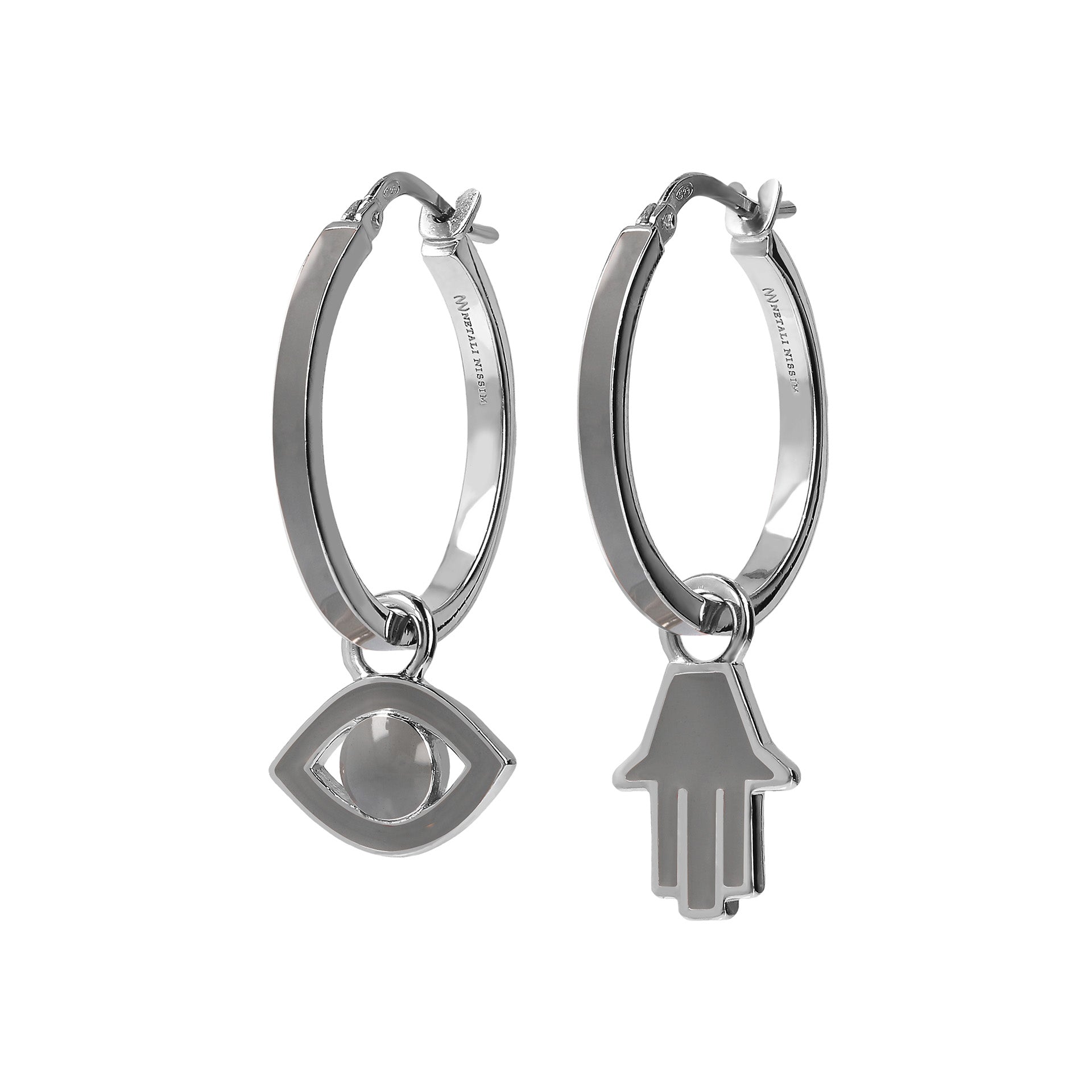 Large Hoops with Eye and Chamsa
