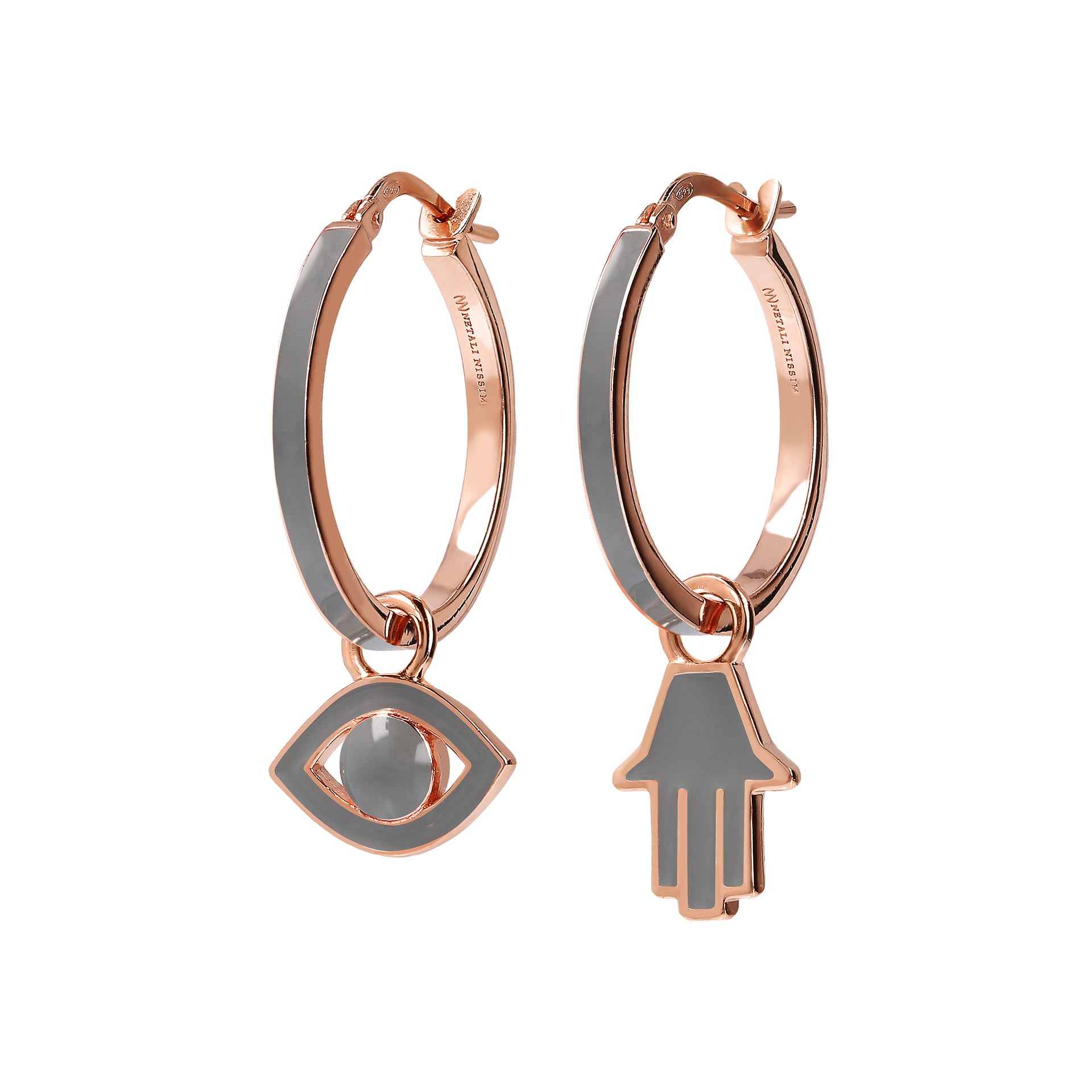 Large Hoops with Eye and Chamsa