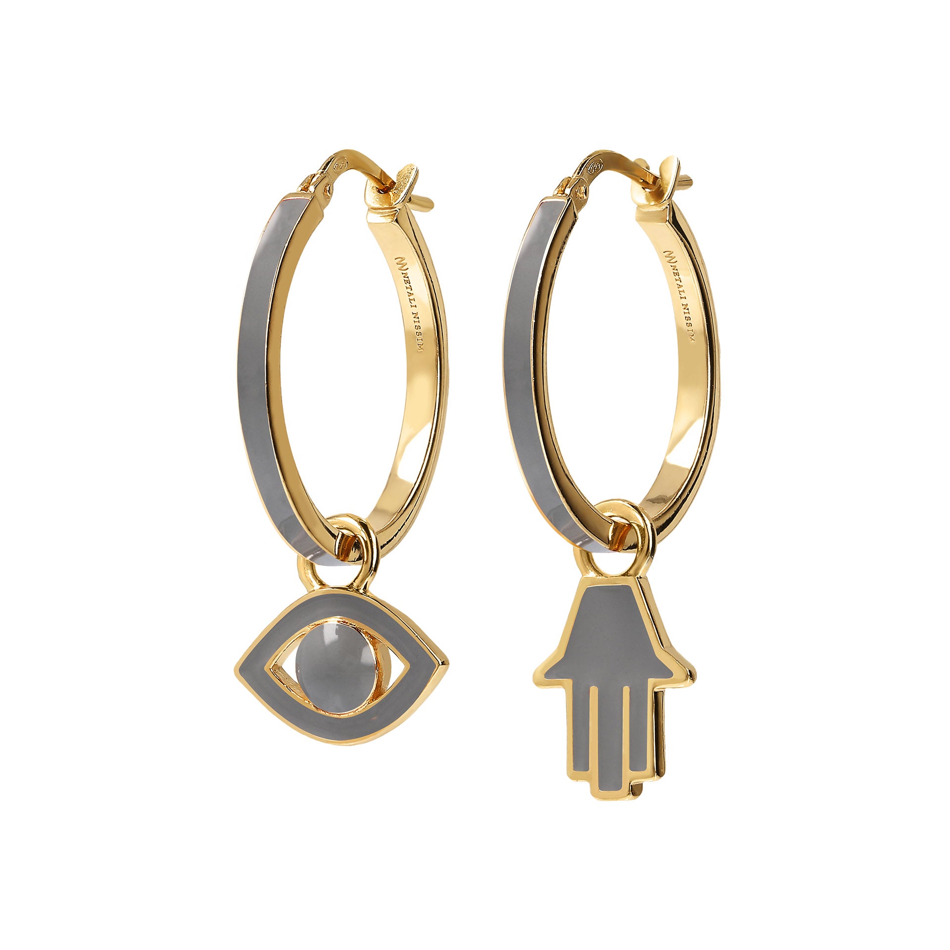 Large Hoops with Eye and Chamsa