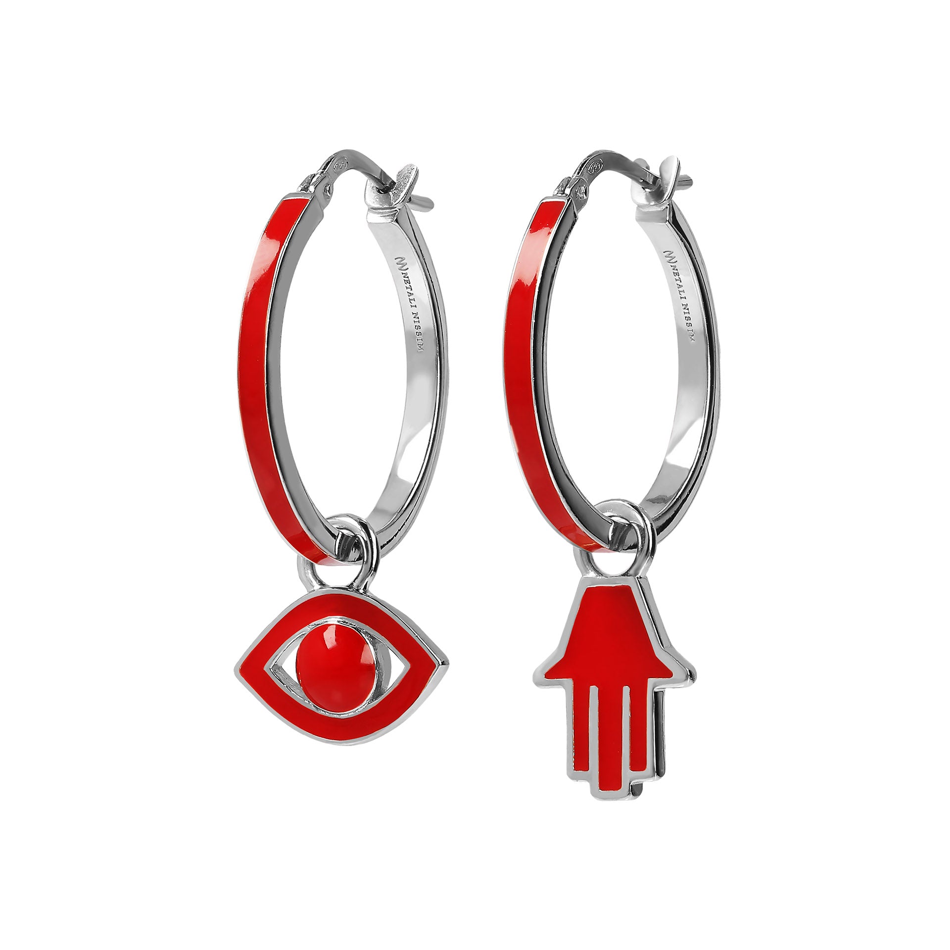 Large Hoops with Eye and Chamsa