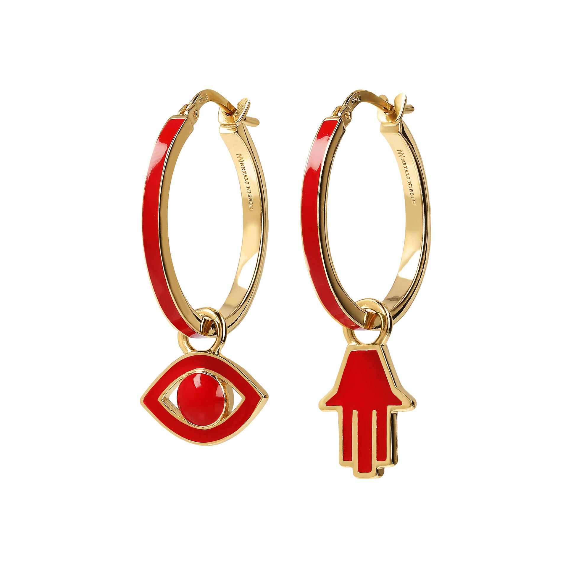 Large Hoops with Eye and Chamsa