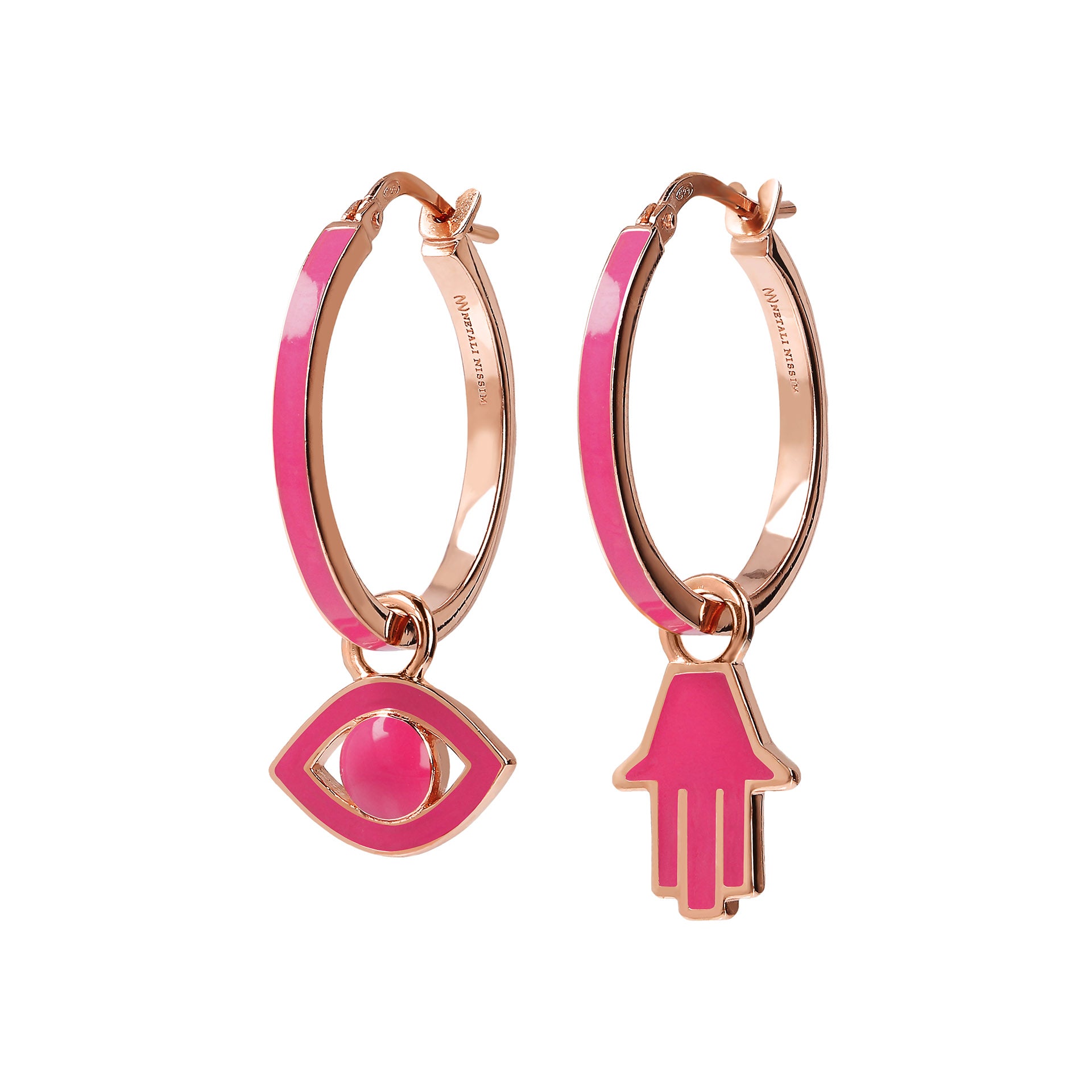 Large Hoops with Eye and Chamsa