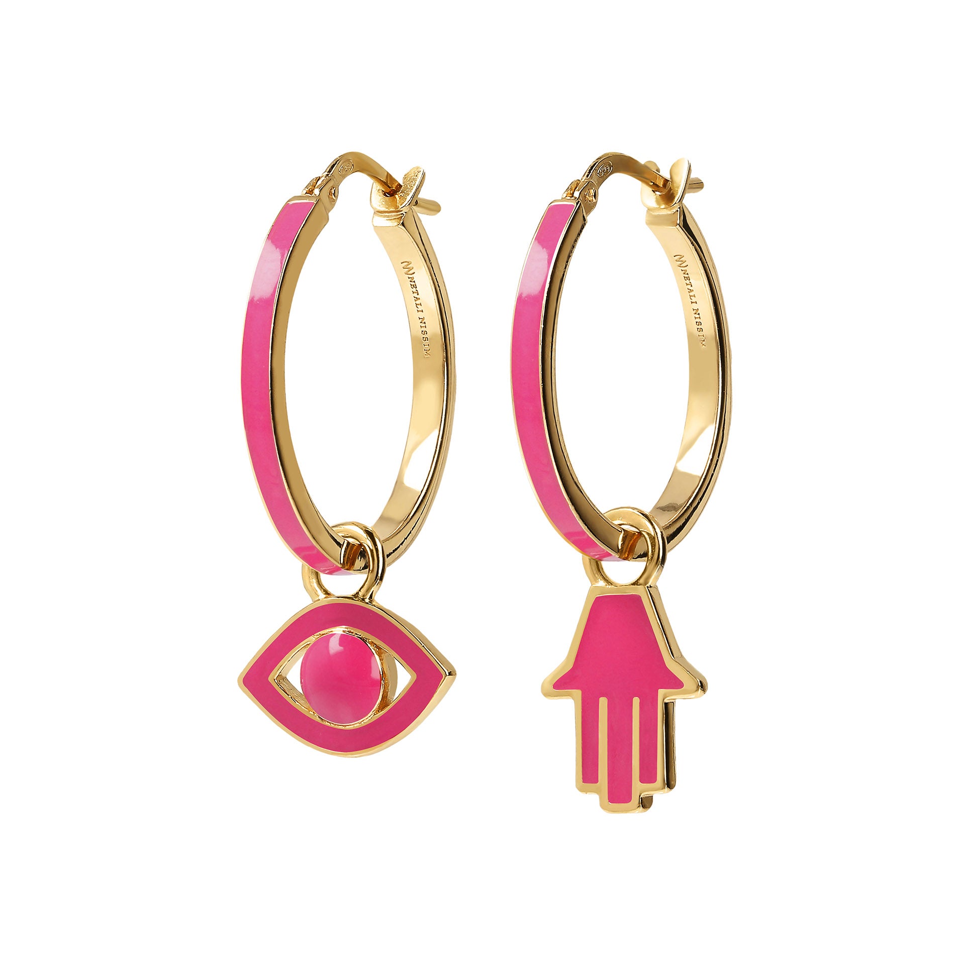 Large Hoops with Eye and Chamsa