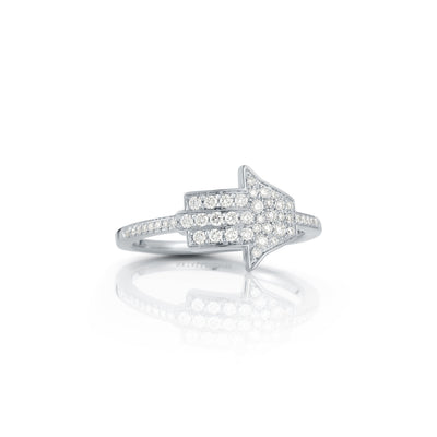 Hamsa Ring in 18K Gold with Rose Quartz