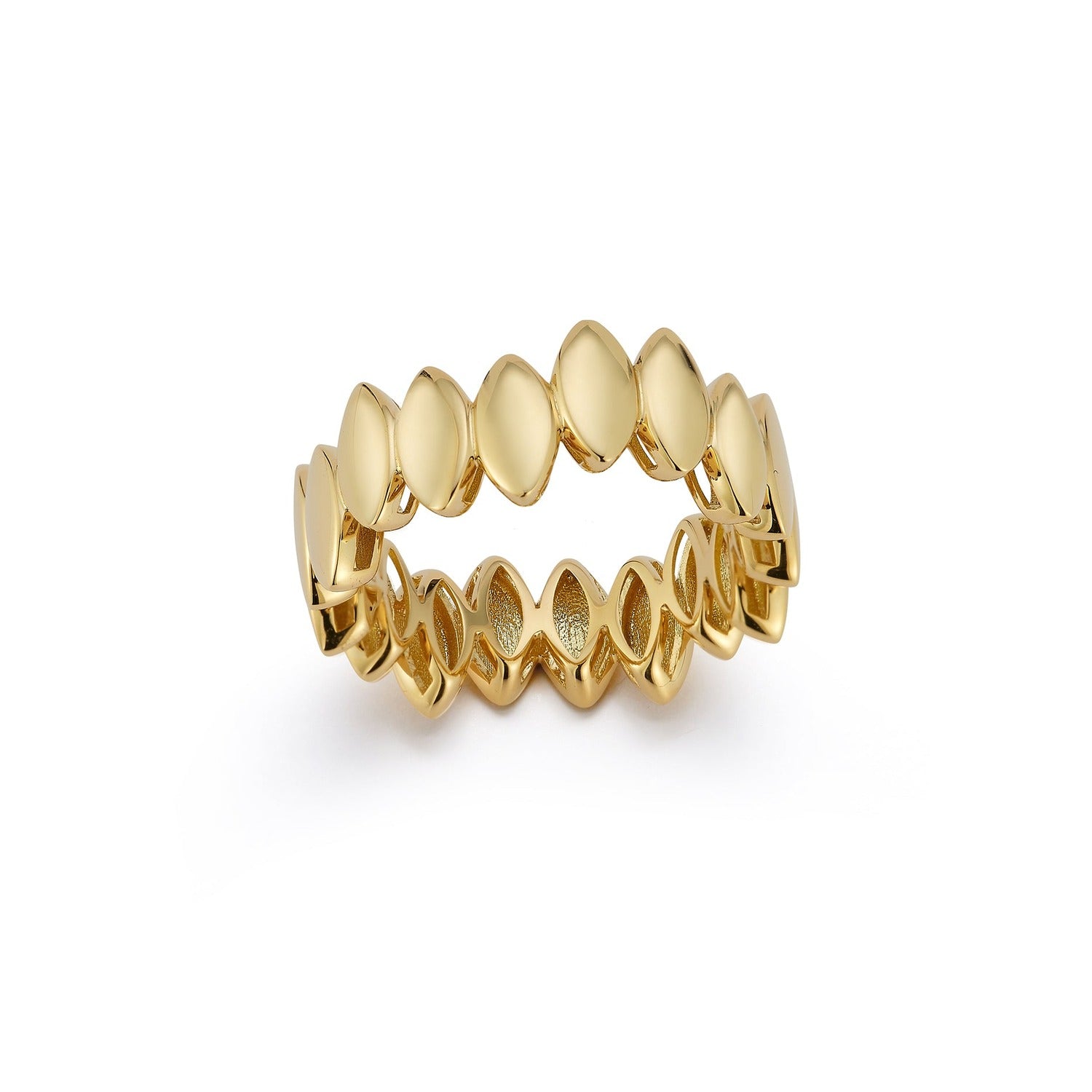 Navette Polished Band in 18K Gold