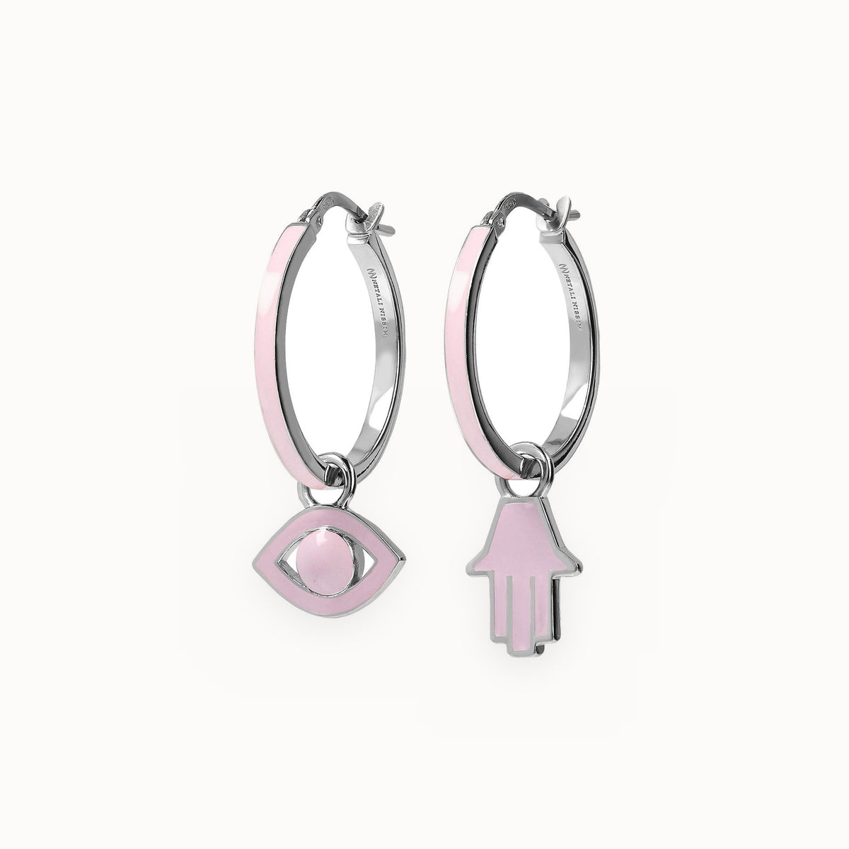 Large Hoops with Eye and Hamsa