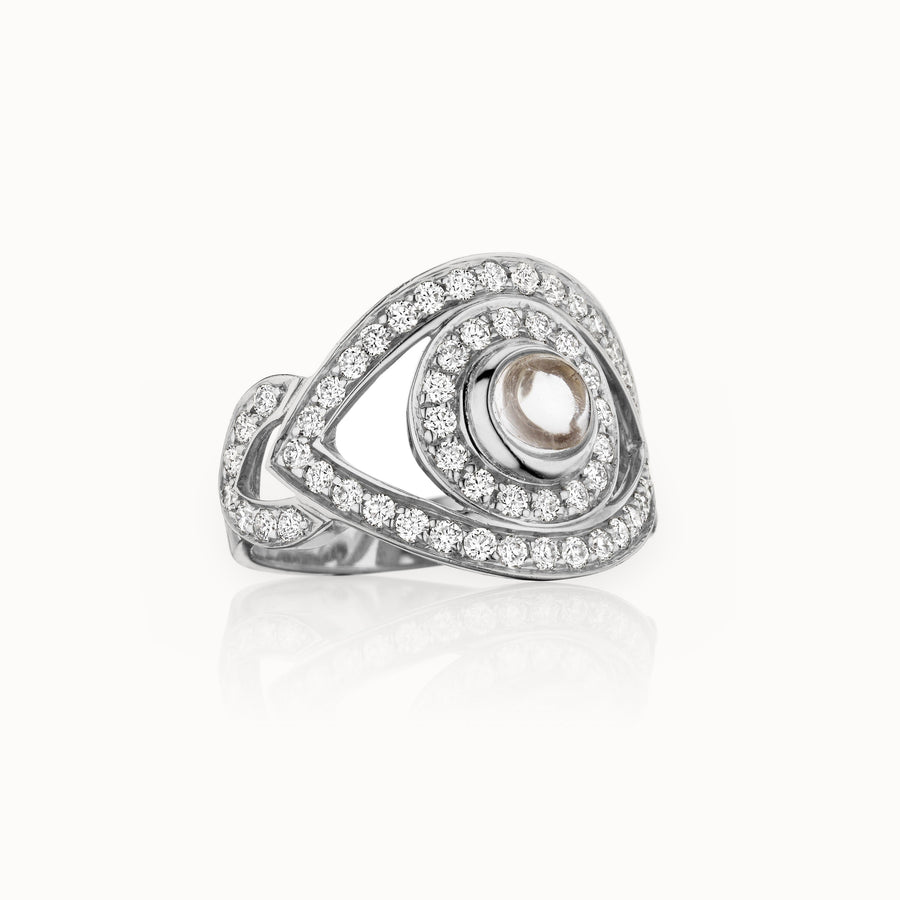 Eye Ring in White Diamonds
