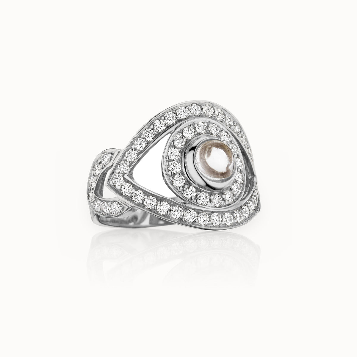 Eye Ring in White Diamonds