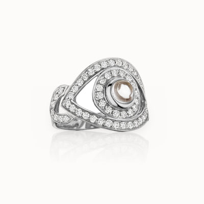 Eye Ring in White Diamonds