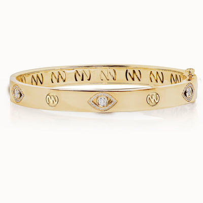 Eye Love Bangle with Five Pave Diamond Eyes