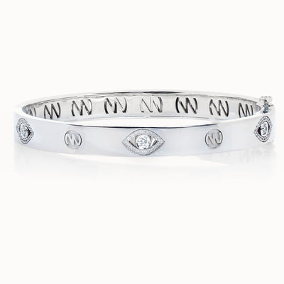 Eye Love Bangle with Five Pave Diamond Eyes