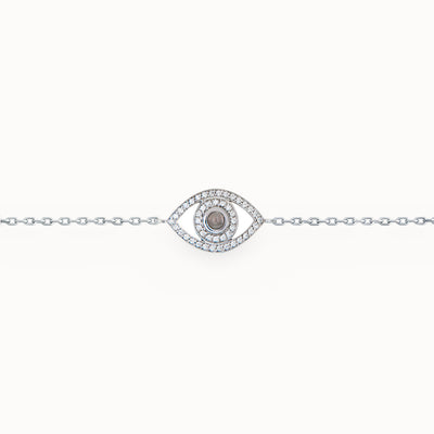 Mini Eye Bracelet in White Diamonds (single chain)