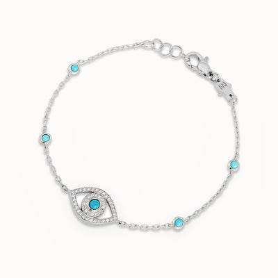 Mini Eye Bracelet in White Diamonds (single chain)
