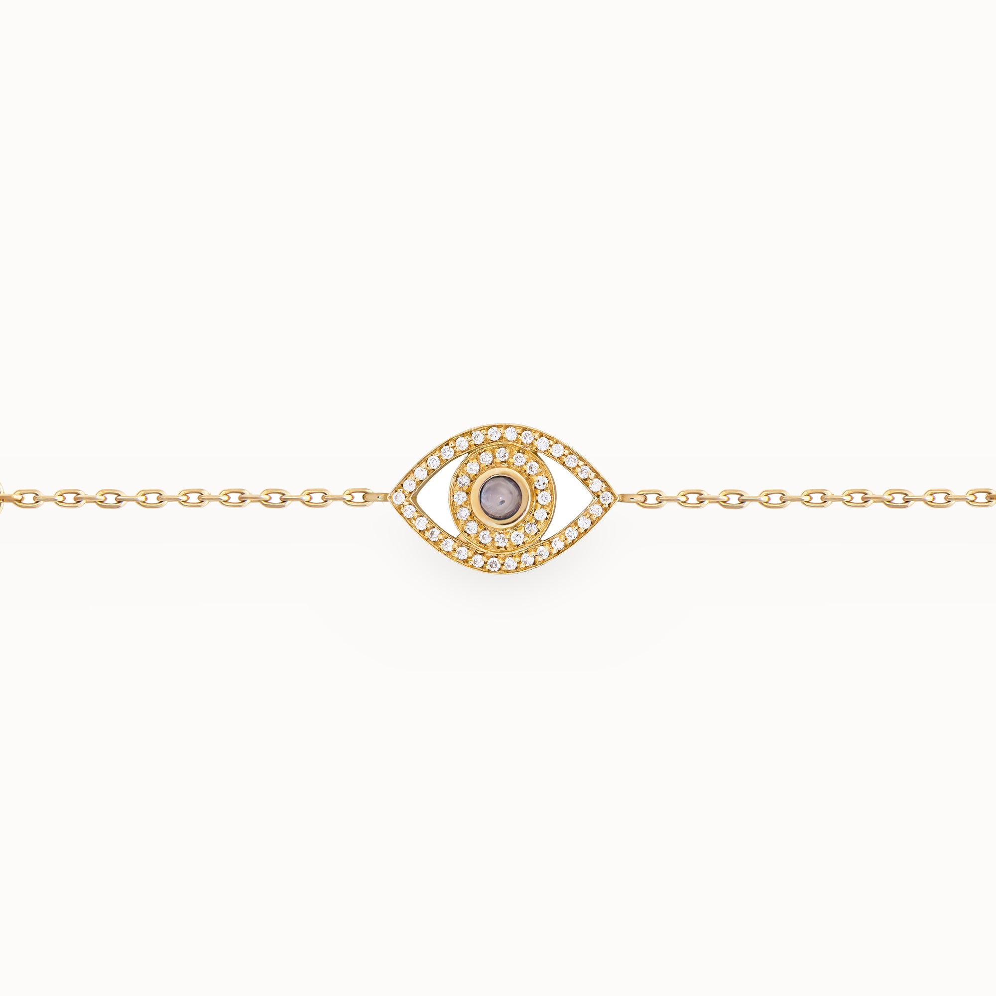 Mini Eye Bracelet in White Diamonds (single chain)