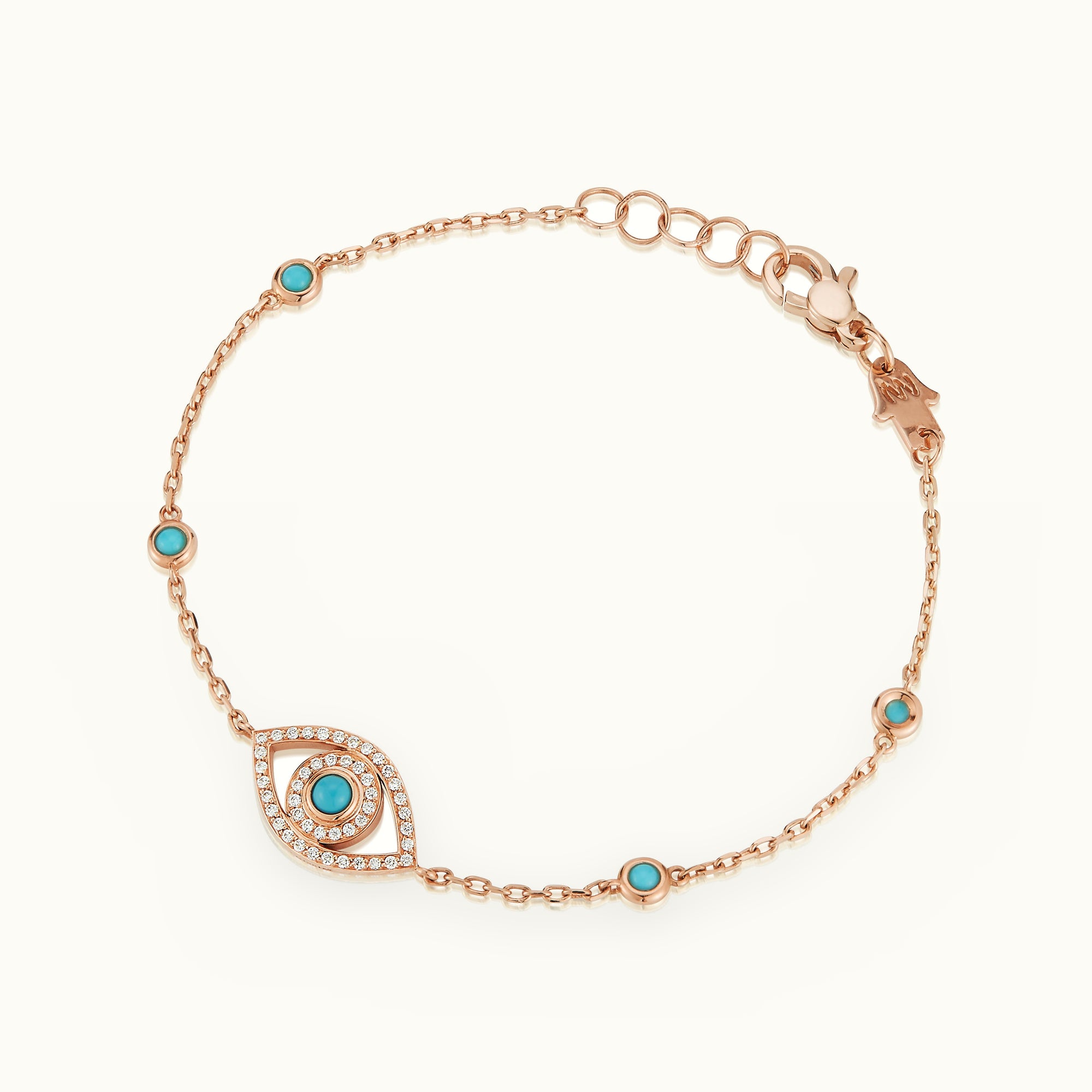 Mini Eye Bracelet in White Diamonds (single chain)