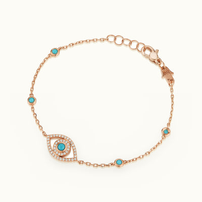 Mini Eye Bracelet in White Diamonds (single chain)