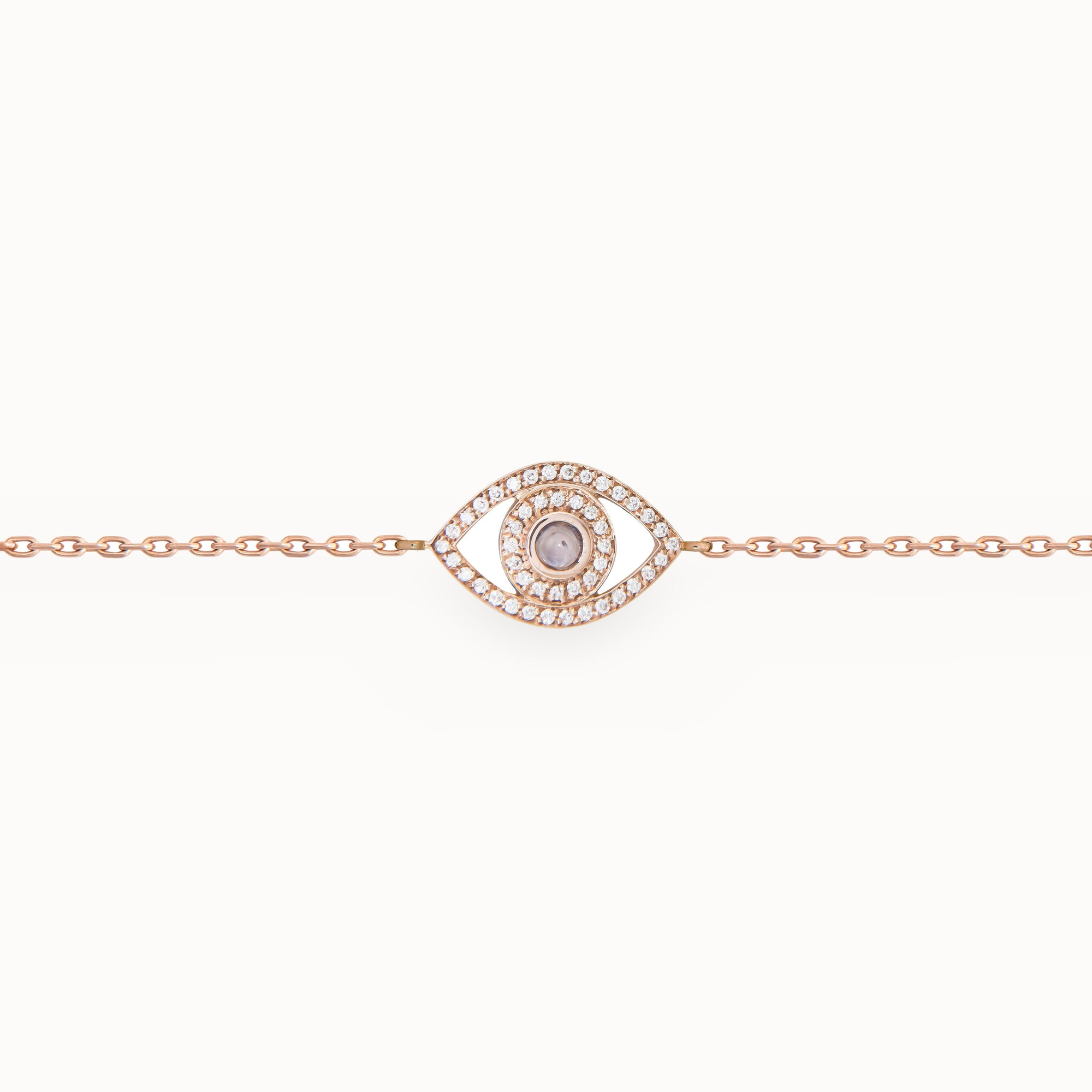 Mini Eye Bracelet in White Diamonds (single chain)