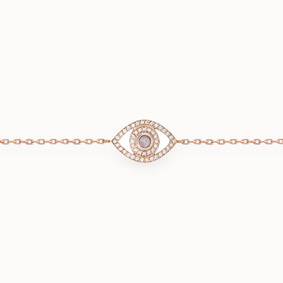 Mini Eye Bracelet in White Diamonds (single chain)
