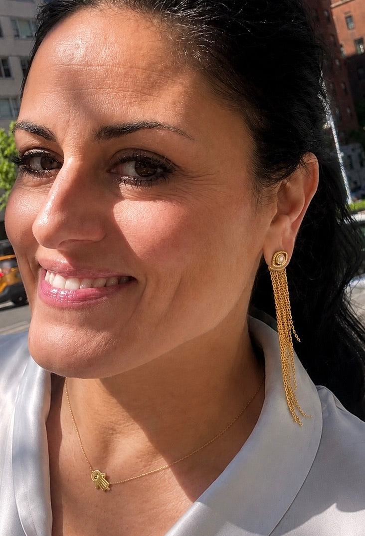 Mini Eye Stud Earrings in 18K Gold