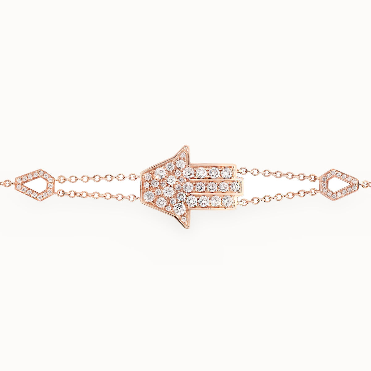 Statement Hamsa Bracelet on a Double Chain