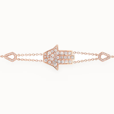 Statement Hamsa Bracelet on a Double Chain