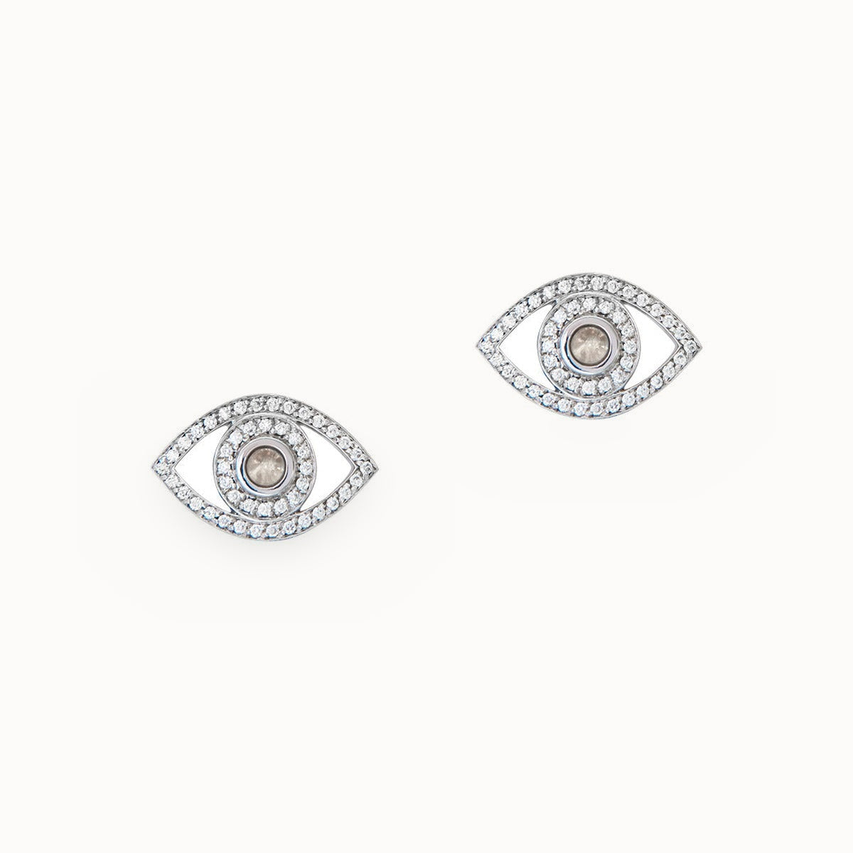 Mini Eye Stud Earrings in 18K Gold