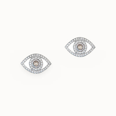 Mini Eye Stud Earrings in 18K Gold