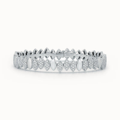 Flexible Navette Bangle with White Diamonds