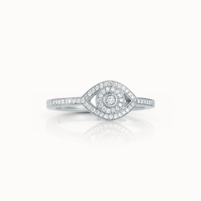 Little Eye Ring in White Diamonds