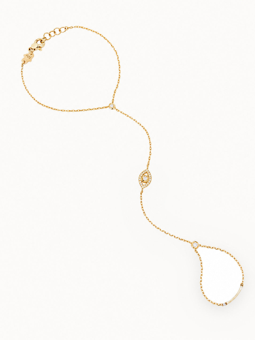 Diamond Eye Hand Chain in 18K Yellow Gold