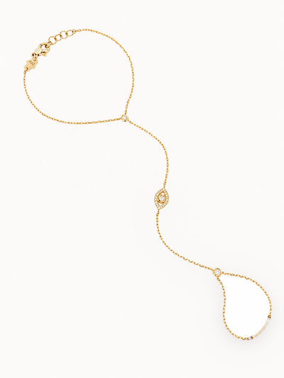 Diamond Eye Hand Chain in 18K Yellow Gold