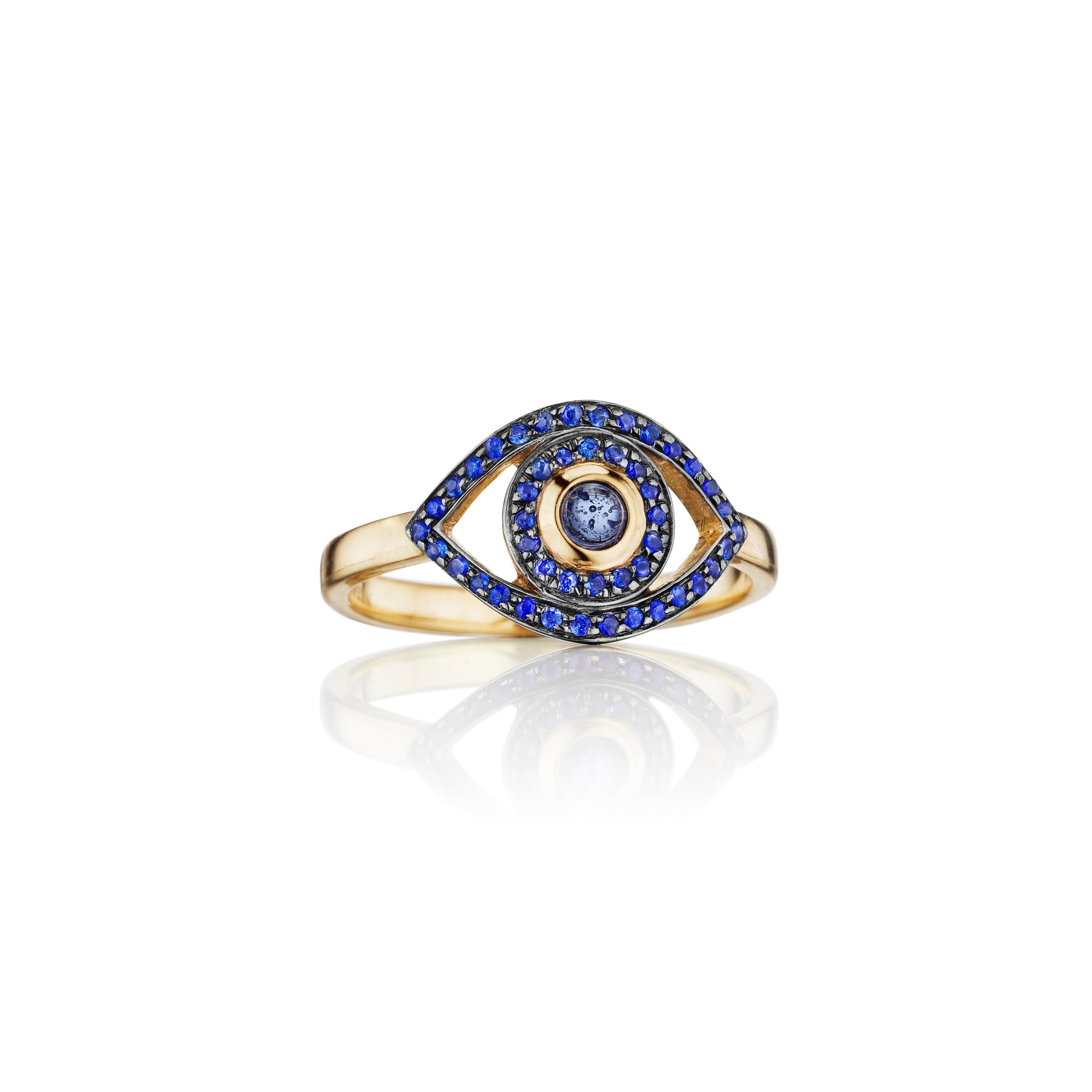 Mini Eye Ring in 18K Gold with Quartz