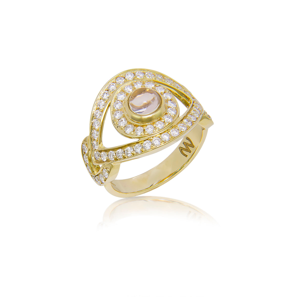 Eye Ring in White Diamonds