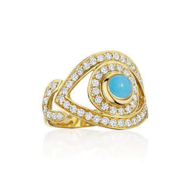 Eye Ring in White Diamonds