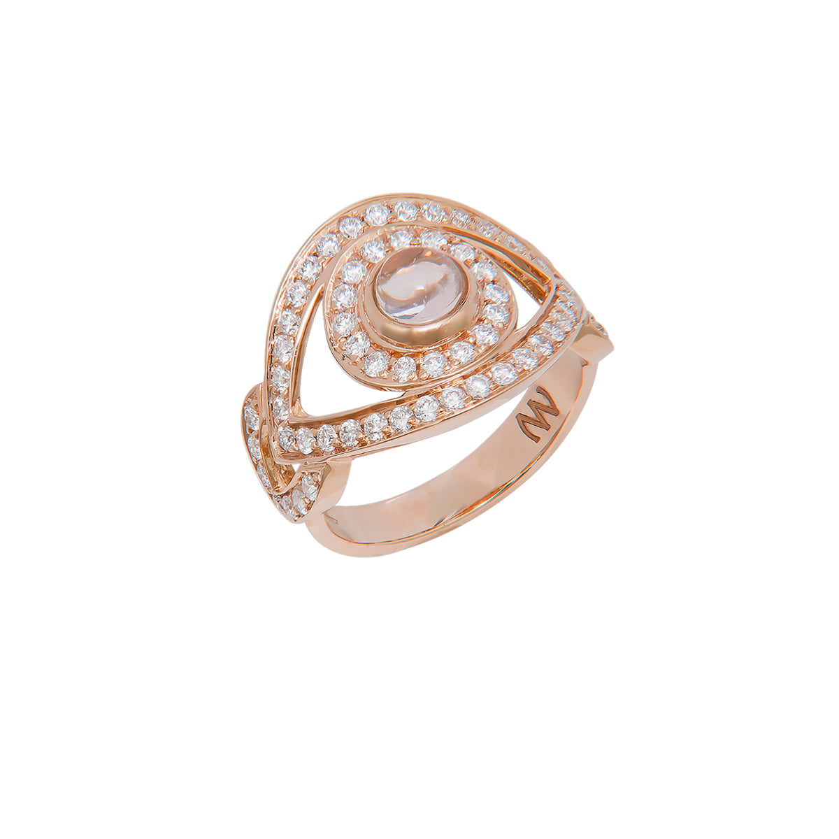 Eye Ring in White Diamonds