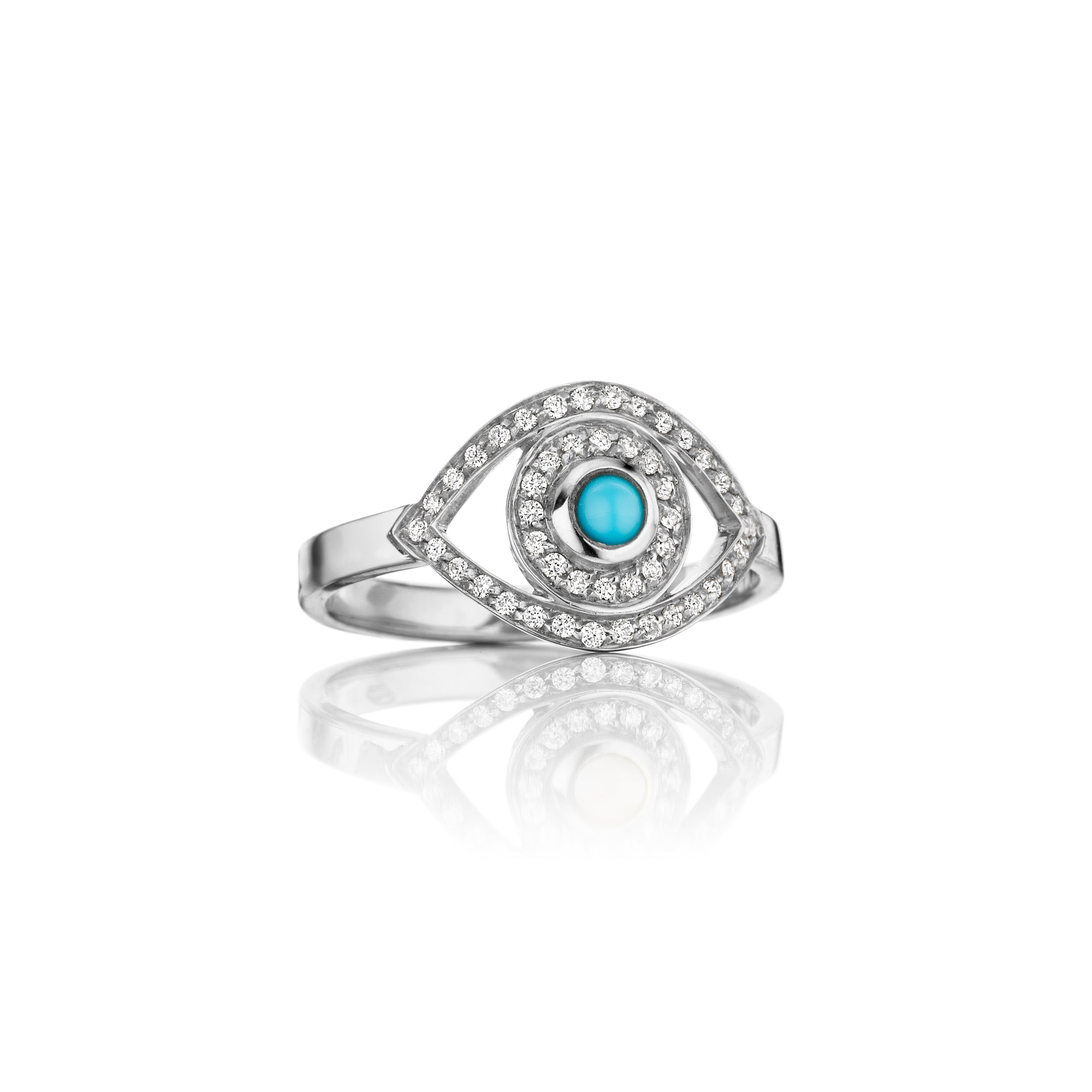 Mini Eye Ring in White Diamonds