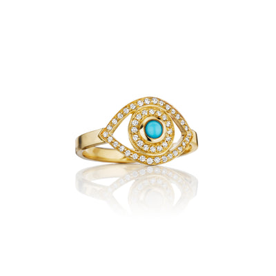 Mini Eye Ring in White Diamonds