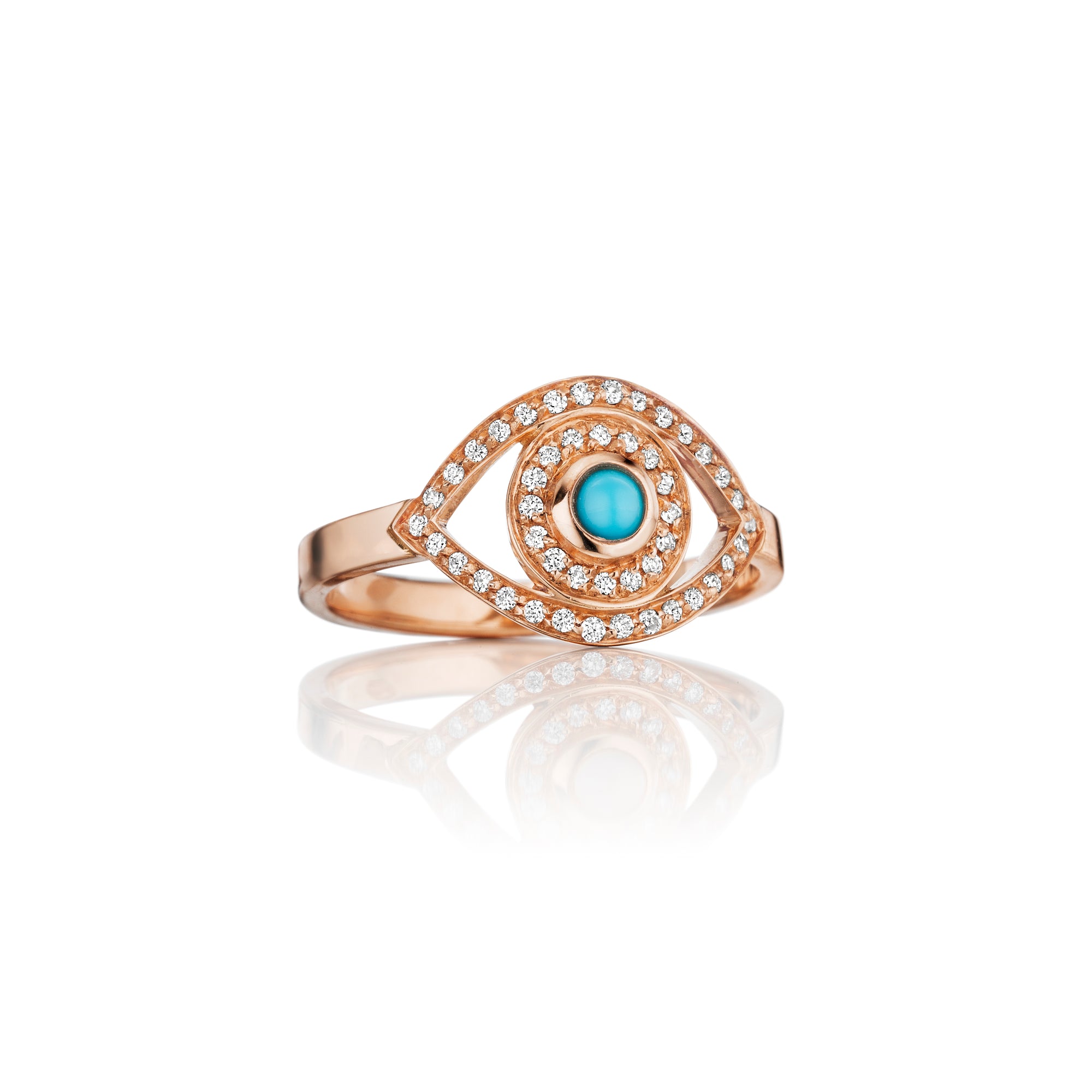 Mini Eye Ring in White Diamonds