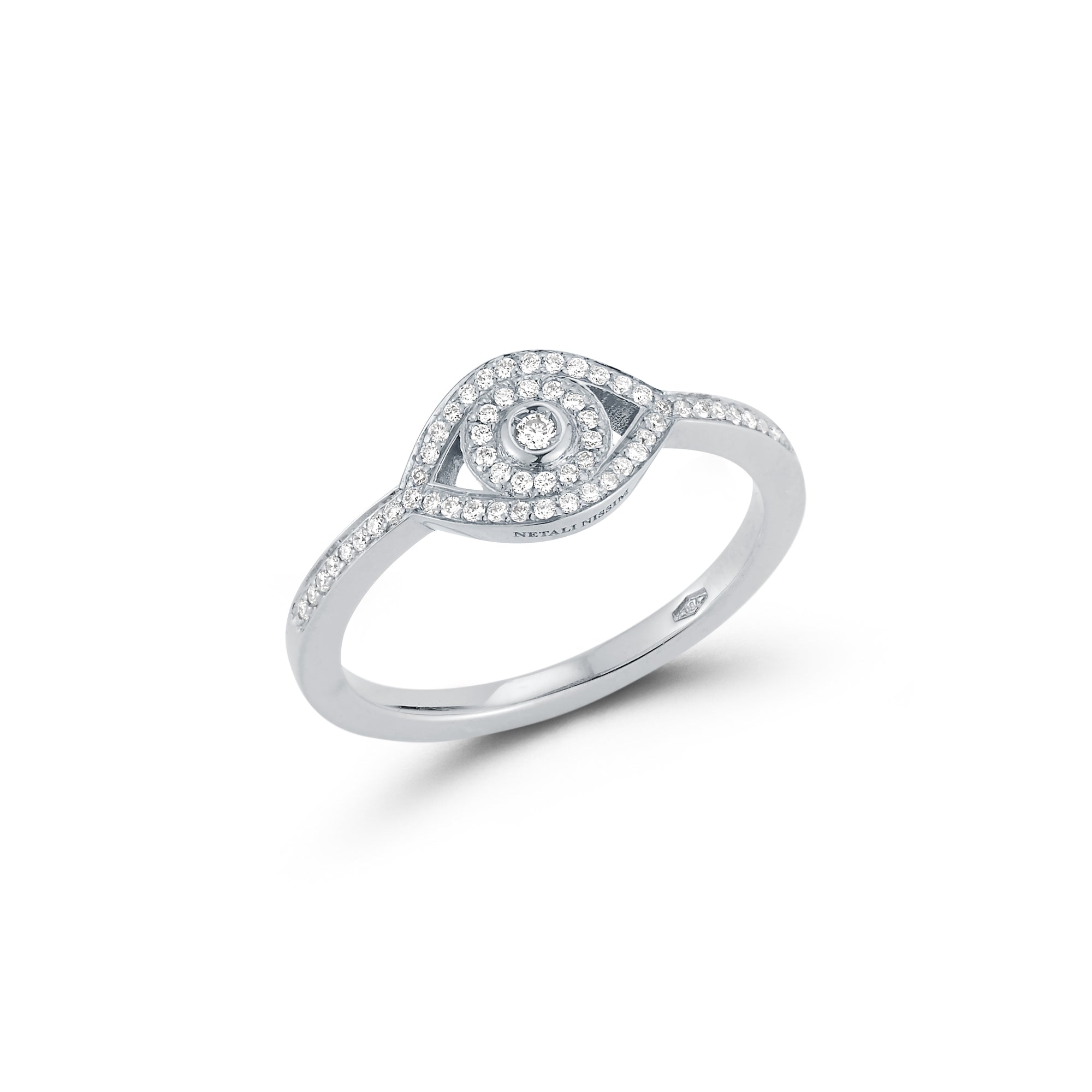 Little Eye Ring in White Diamonds