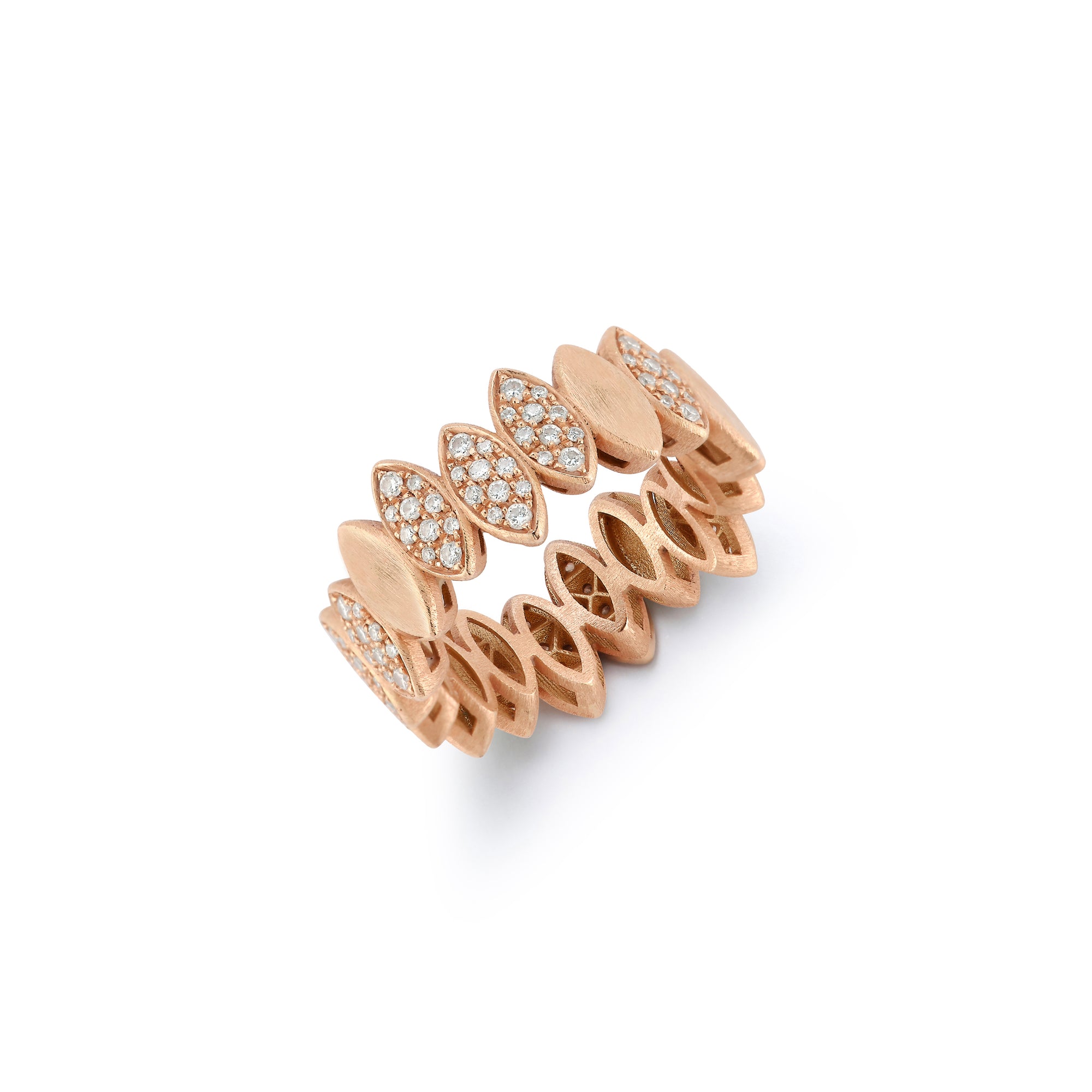 Navette Ring with White Diamonds