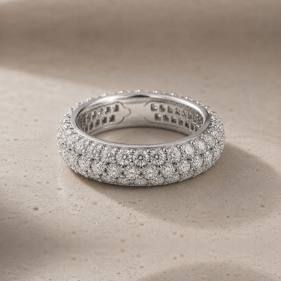 Diamond Pavé Eternity Band 18K White Gold