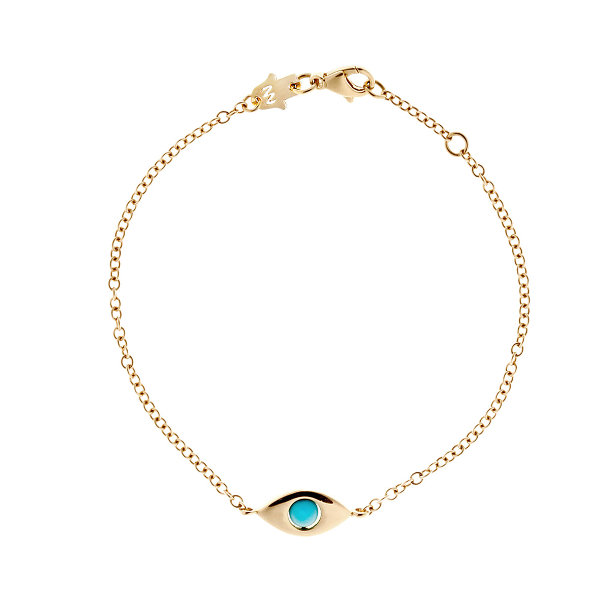 Plane Single Eye Solid Gold Bracelet
