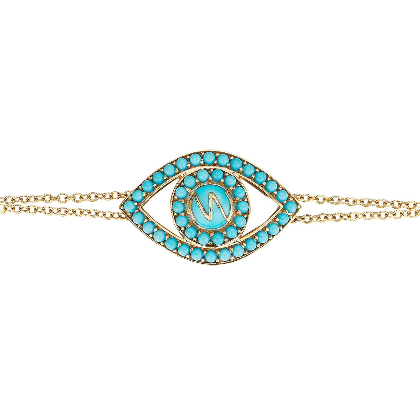 Capri Eye Bracelet on a Double Chain