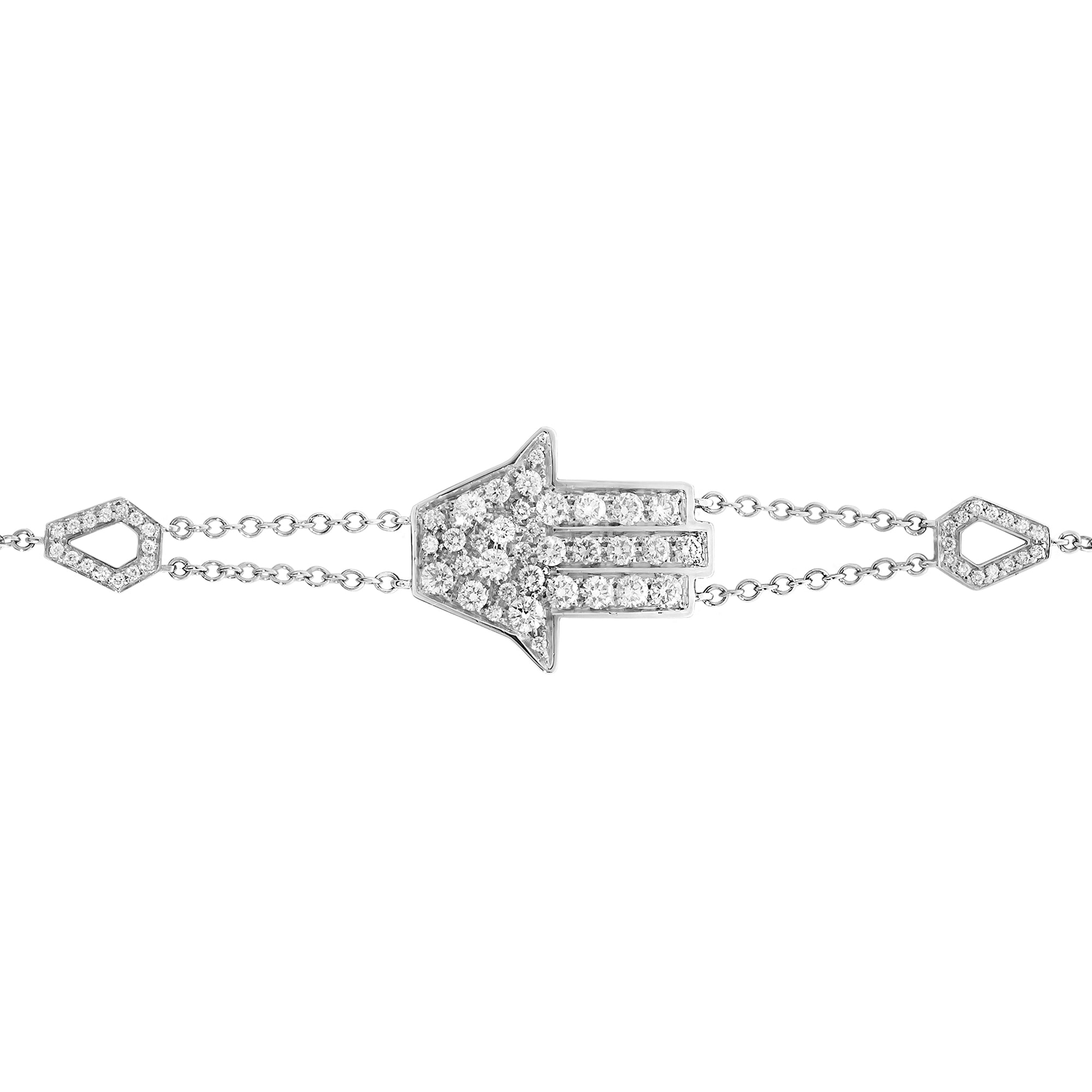 Statement Hamsa Bracelet on a Double Chain
